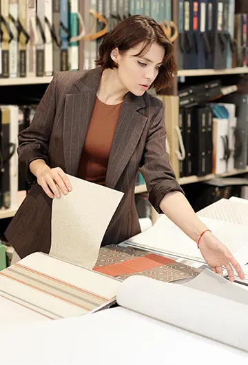 Student studying design and applied arts